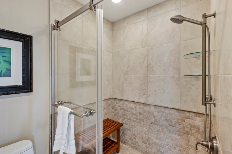 Spacious shower and bathroom with upscale fixtures and finishes. KGV-20T8