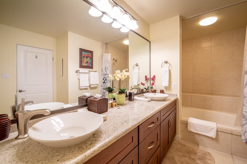 A guest bathroom that goes beyond basics—it’s calm, clean, and quietly luxurious