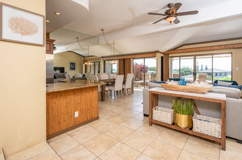 Designed for both ease and elegance, this fully stocked kitchen is your home base for island meals, snacks, and celebration prep
