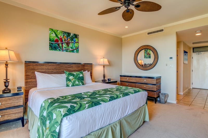 This tropical-inspired suite pairs modern comfort with lanai access, letting you unwind with ocean views anytime you wish