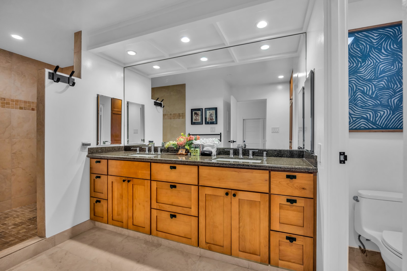 Refresh in the primary bath with a granite vanity and ample space for getting ready. KGV-24P7