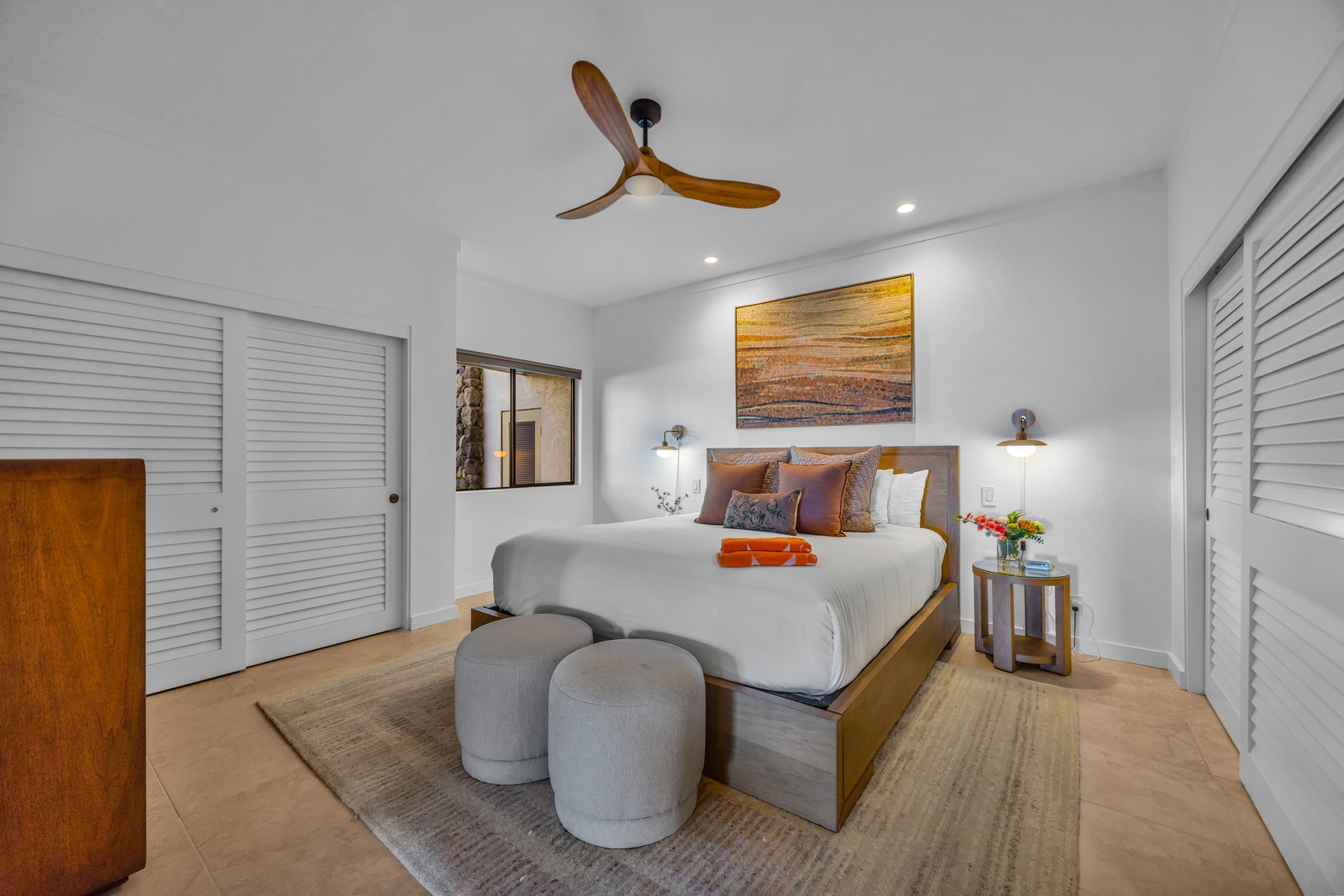 The comfortable guest bedroom provides a King bed for your relaxation after a long day of adventures.  KGV-24P7