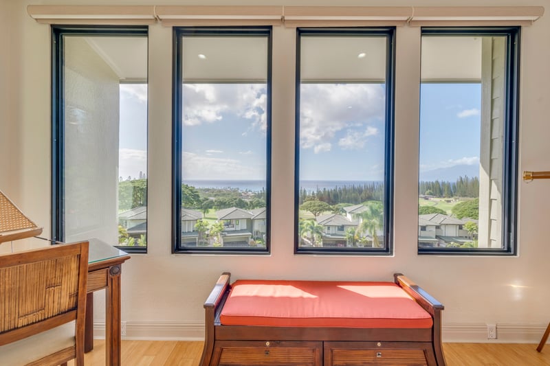 This tranquil master suite corner blends soft light, natural textures, and garden views—perfect for reading, journaling, or simply unwinding in peace