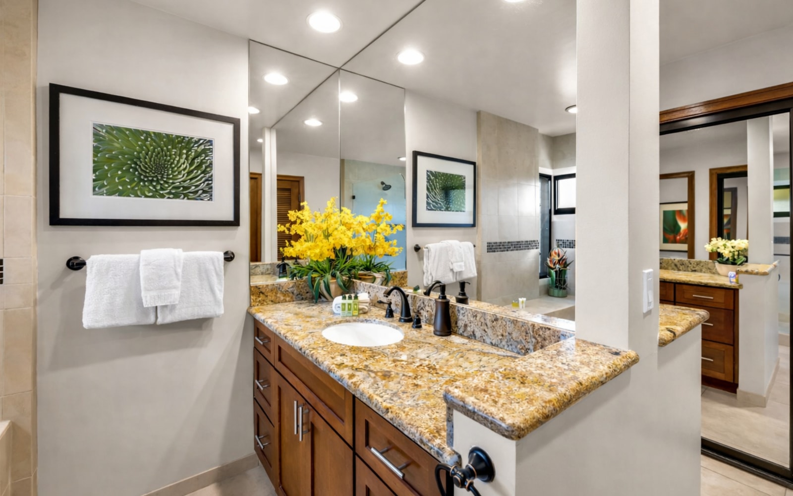 Clean modern bathroom designed for ease