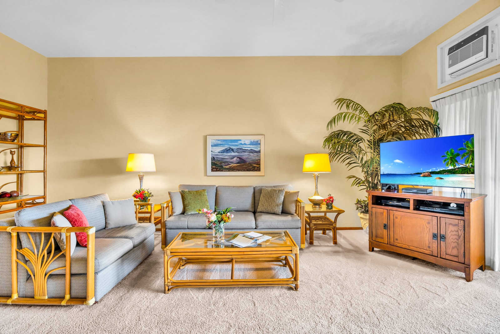 Relax in your main living area with a sleeper sofa for two, Smart TV, and open layout for easy flow. KRV-2121