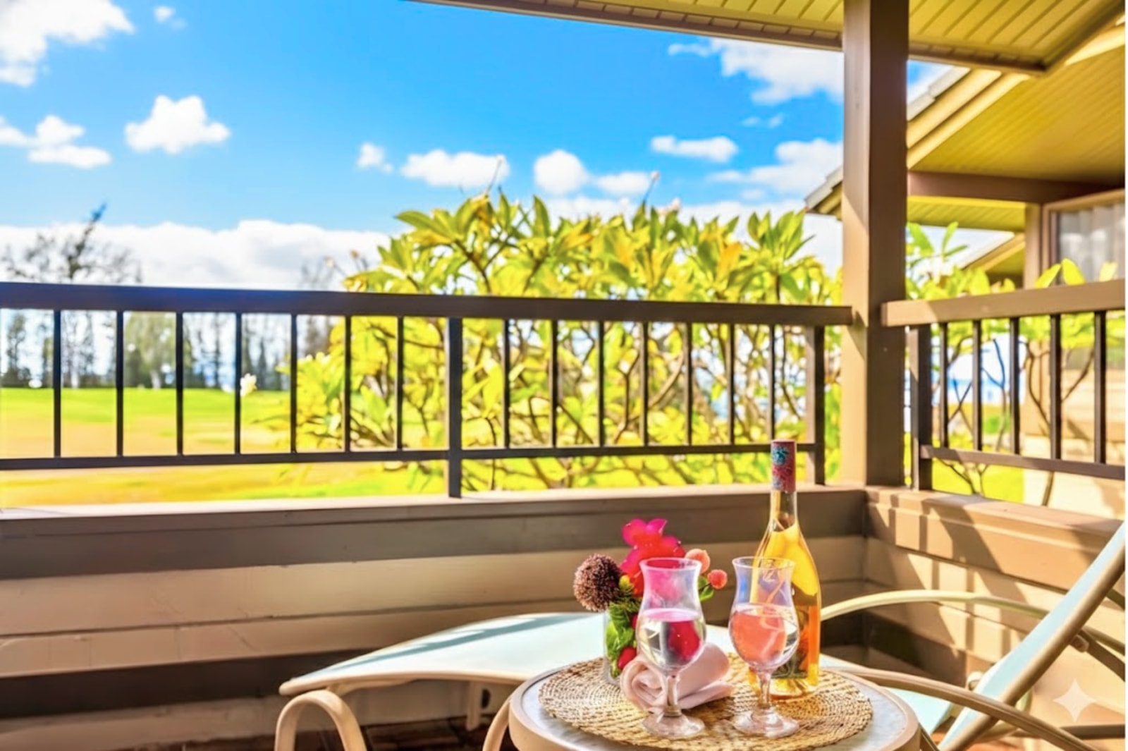 Sip cocktails while basking in the sun with serene views of palm trees and the Pacific. KRV-2121