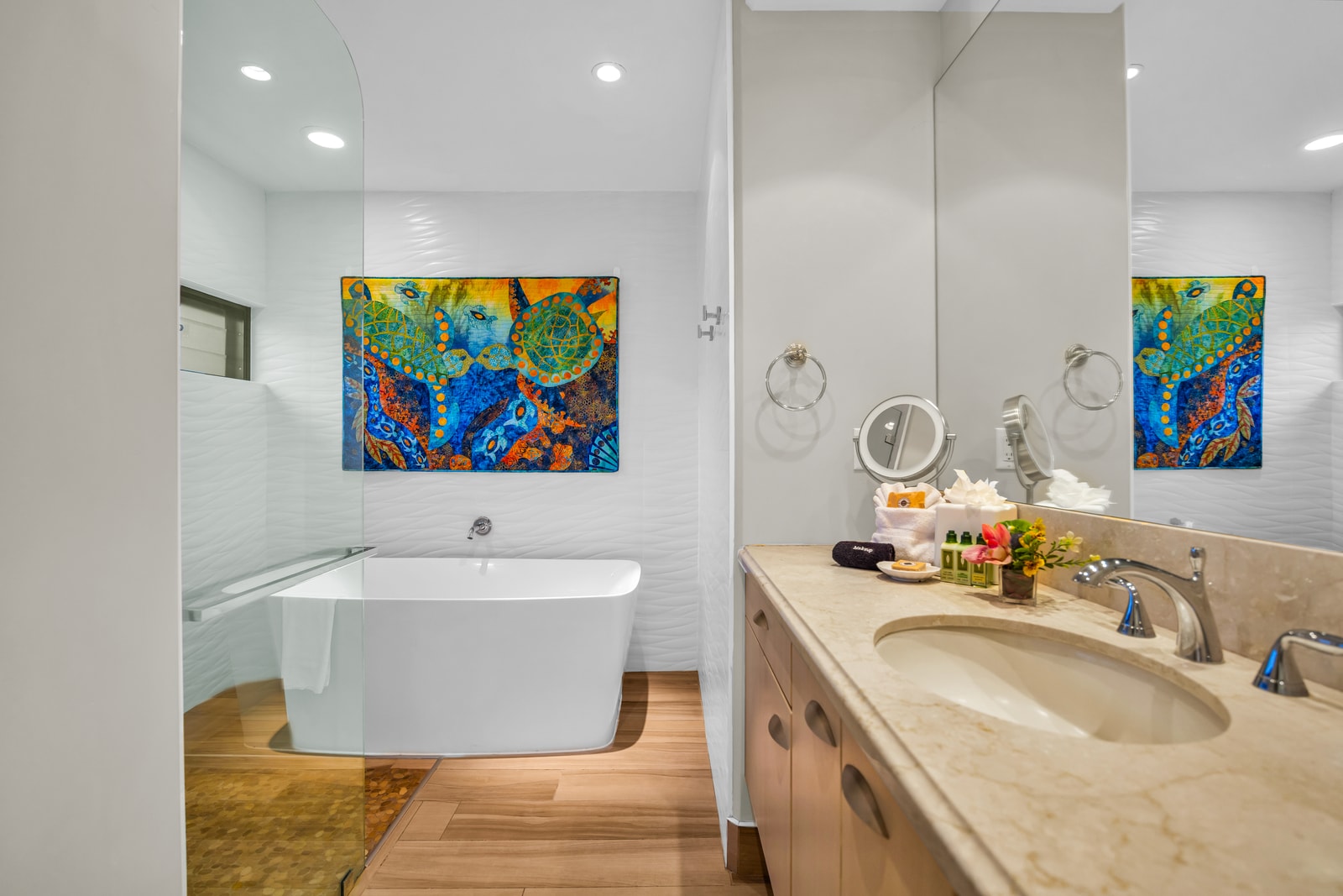 Relax in a soaking tub designed for unwinding