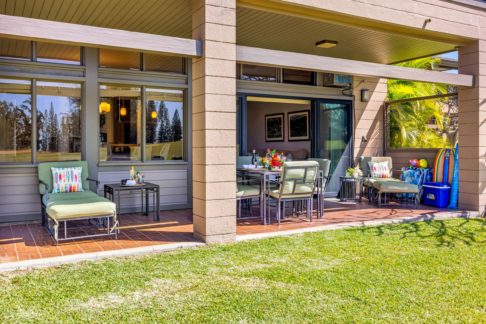 Enjoy shaded outdoor dining with fresh Maui breezes