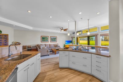 Modern kitchen with clean lines and island views KRV-2314