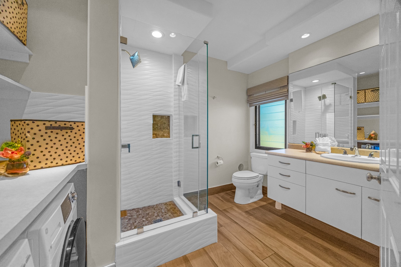 Well appointed guest bathroom for added comfort