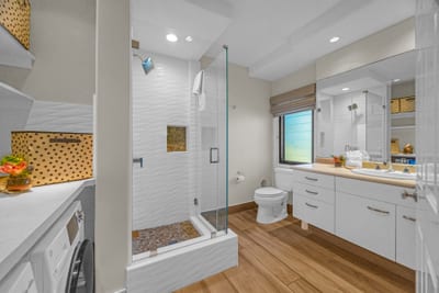 Well appointed guest bathroom for added comfort