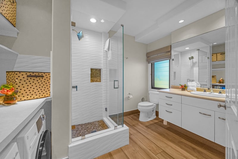 Well appointed guest bathroom for added comfort