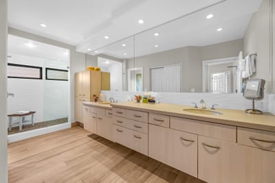 Expansive bathroom vanity with plenty of space