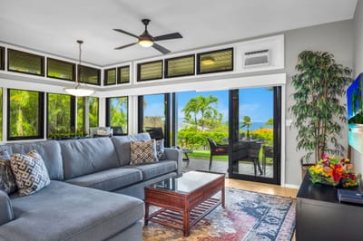 Bright, airy living room with ocean views KRV-311
