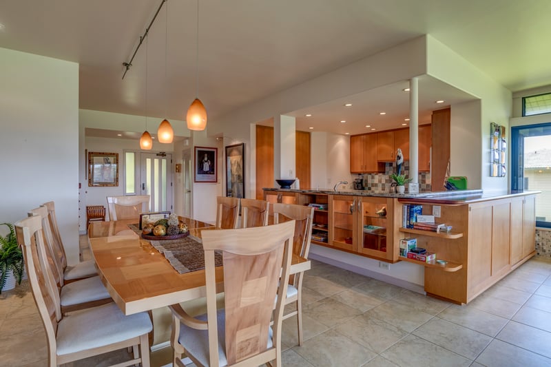 Dine in radiant style surrounded by natural wood finishes, glowing pendant lights, and a view that never gets old KRV-722