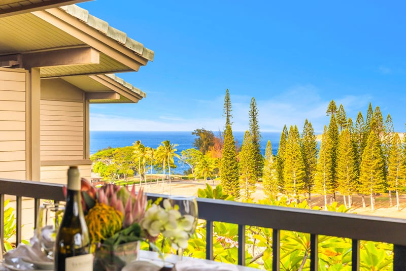 Gaze out over treetops and gardens from your lanai's elevated vantage point.