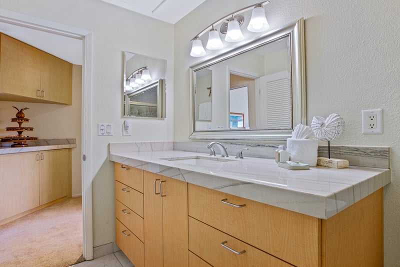Your bathroom includes a spacious vanity and full size tub and shower combination for flexible bathing options.