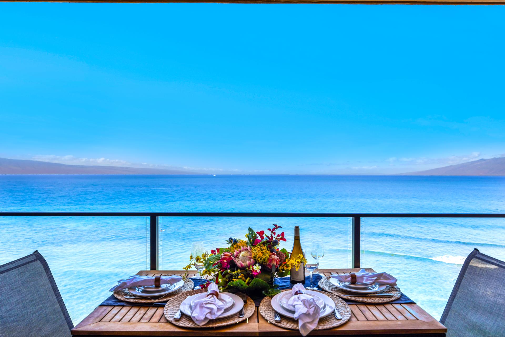 Pull up a chair on your private lanai and watch the ocean sparkle, with front row seats for Maui sunsets.