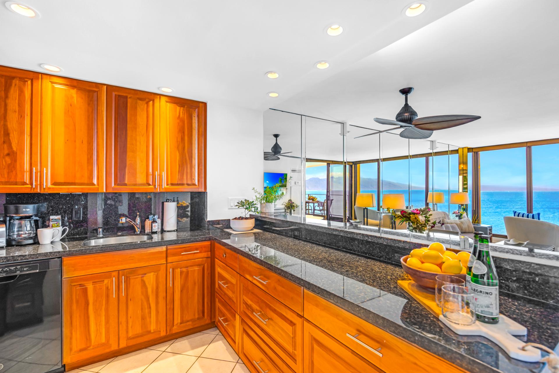 The kitchen layout keeps you connected to the living space, so conversation flows while you prep meals.