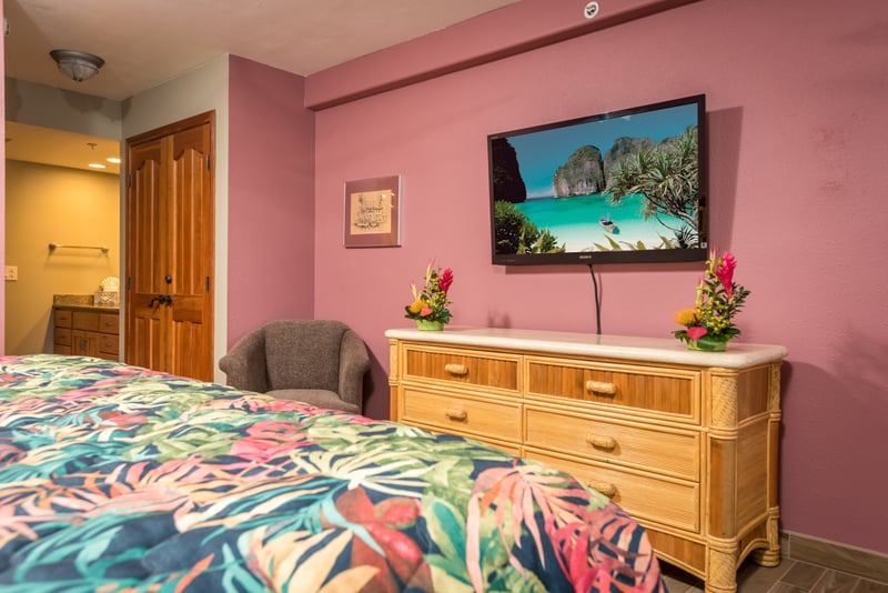 From handwoven nightstands to tropical bedspreads, this suite is your invitation to unwind in full island flair