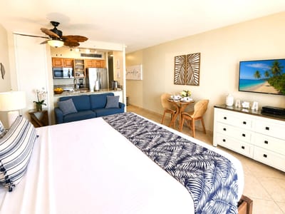 Enjoy a comfortable king size bed and luxurious hotel grade linens