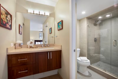 Glide across creamy tiles and feel your worries rinse away in a shower fit for daydreams and deep-breath rituals