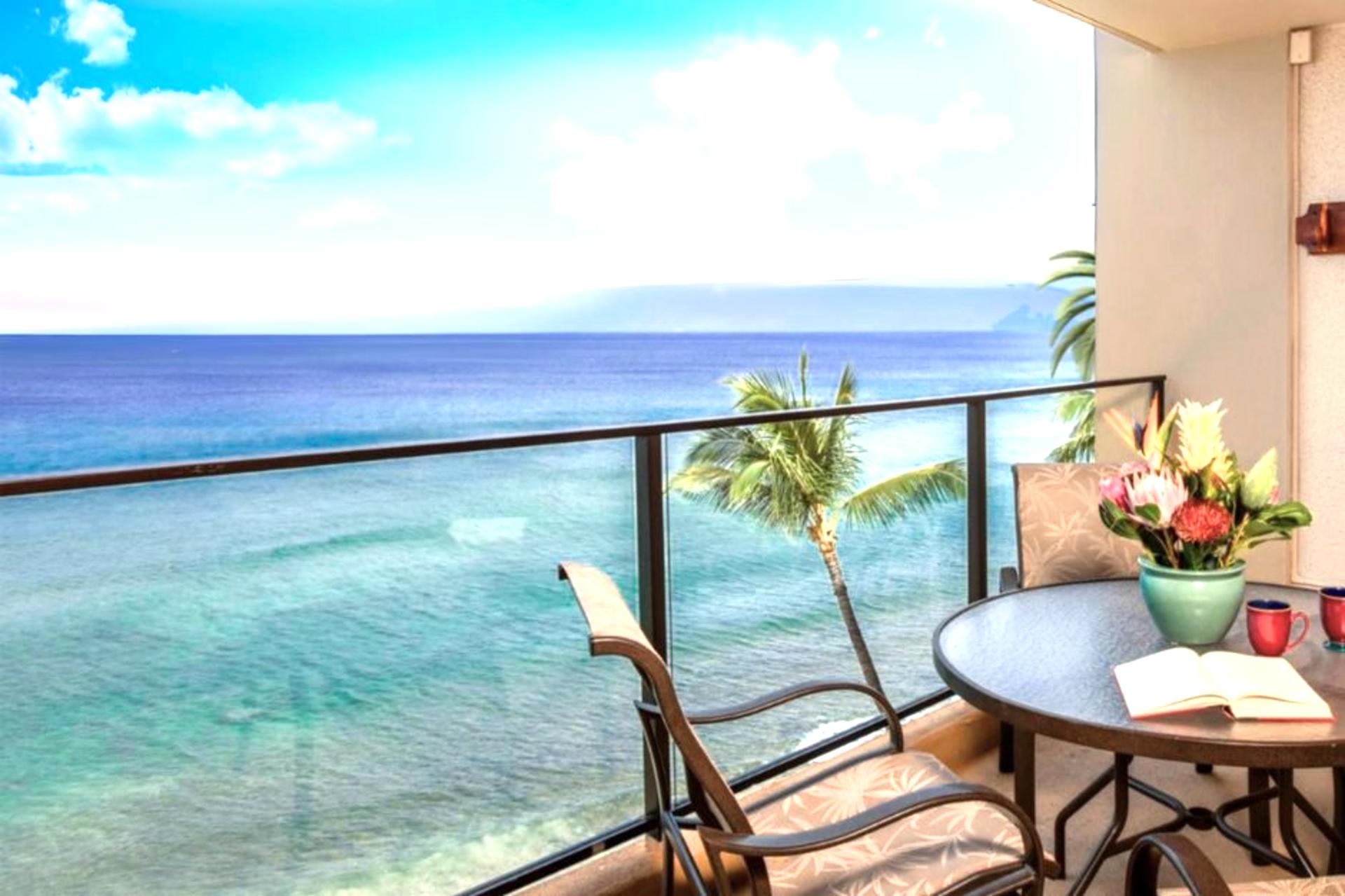 Mornings with coffee, overlooking the ocean, on your private lanai.
