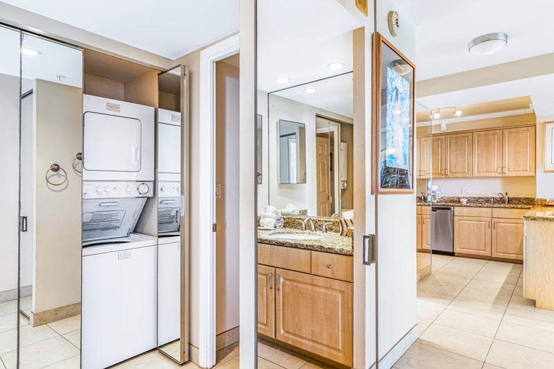 A stacked washer and dryer unit for added convenience MAH-814
