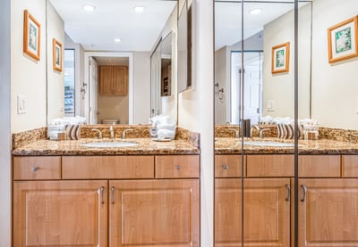 Enjoy added bathroom space with thoughtful storage