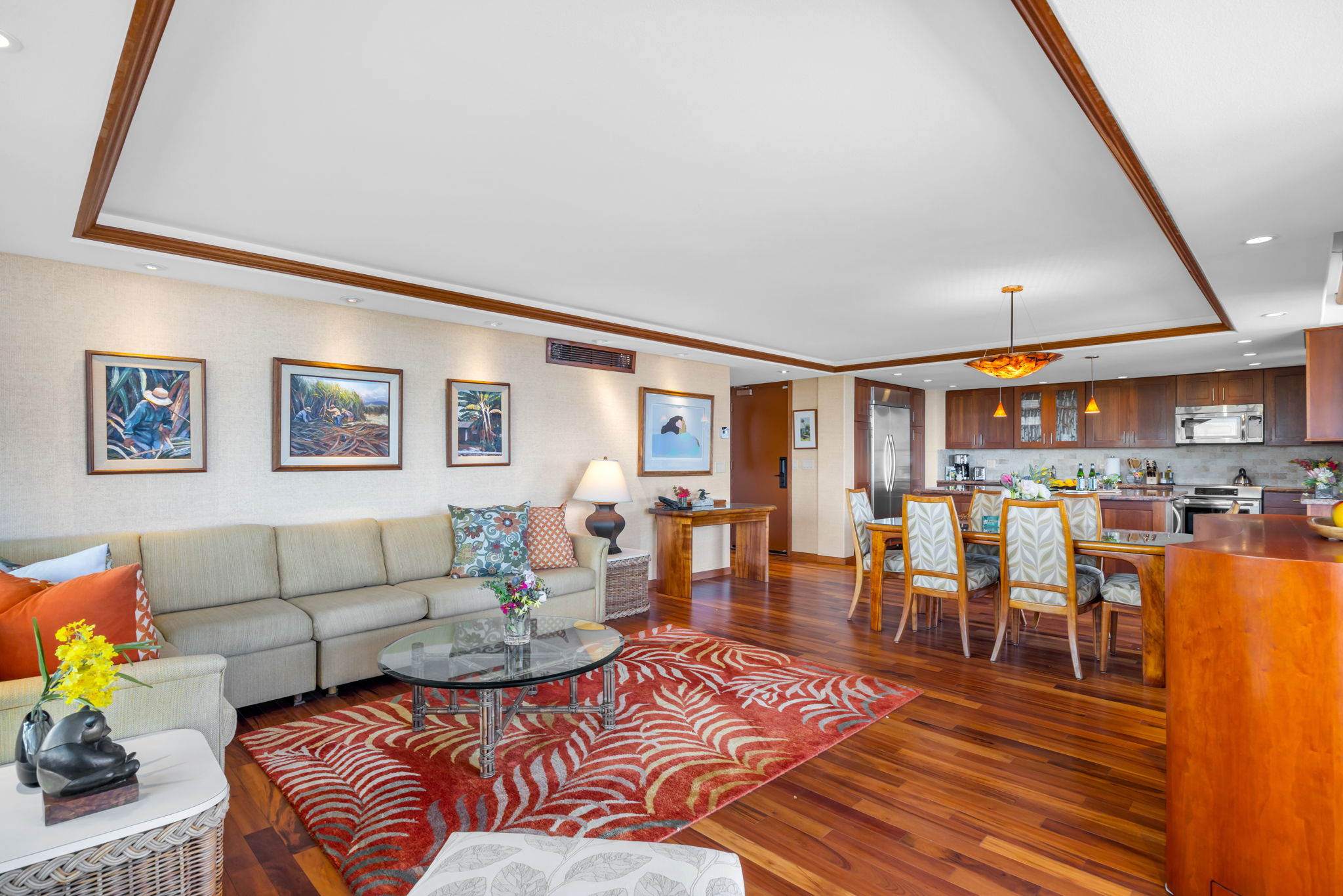 Your open floorplan allows for everyone to be together, wether their soaking up the views from the couch, sneaking in a bite to eat, or preparing the next meal - you'll never miss the action.