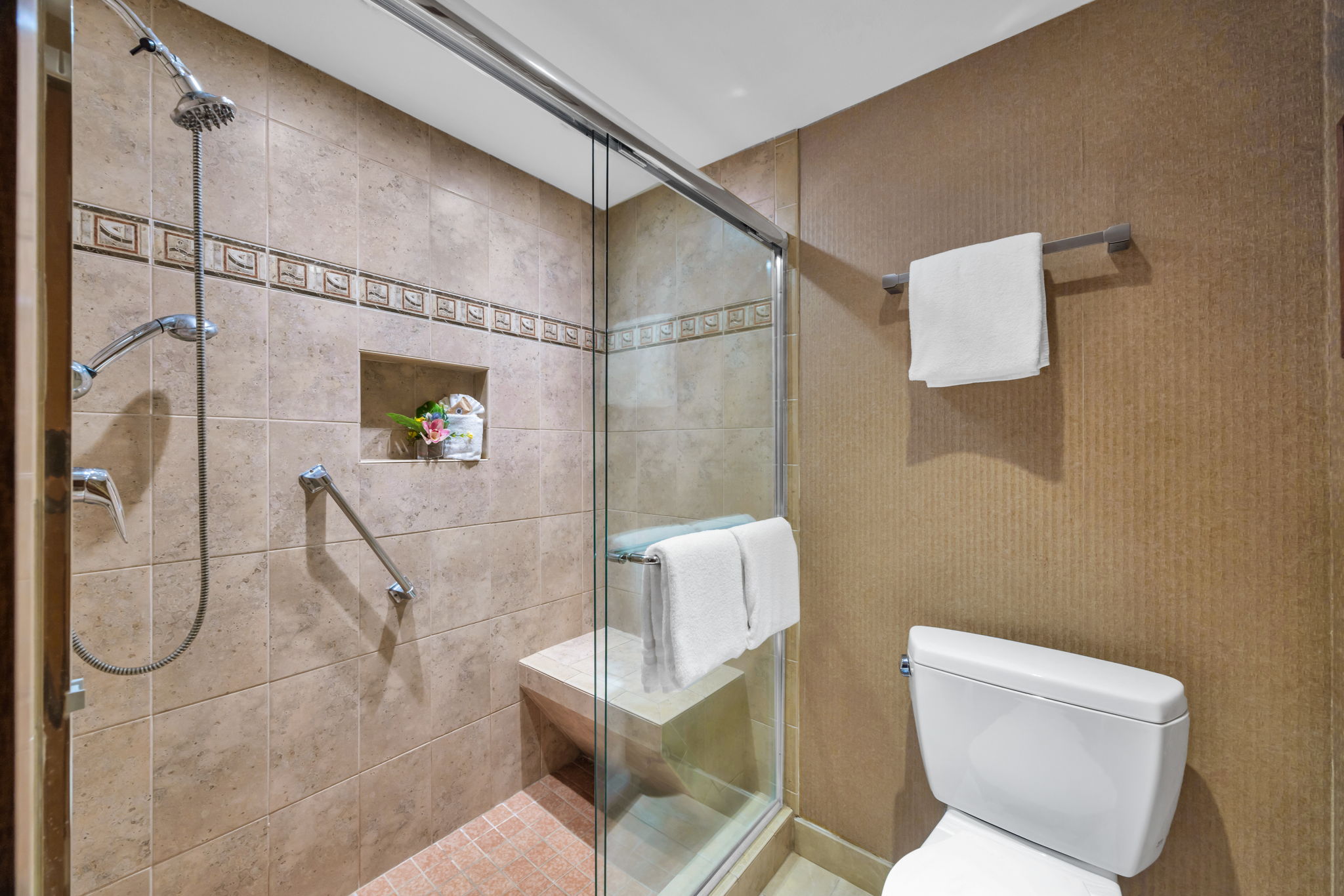 Enjoy the ease of a walk-in shower and thoughtful layout in your en-suite primary bath.