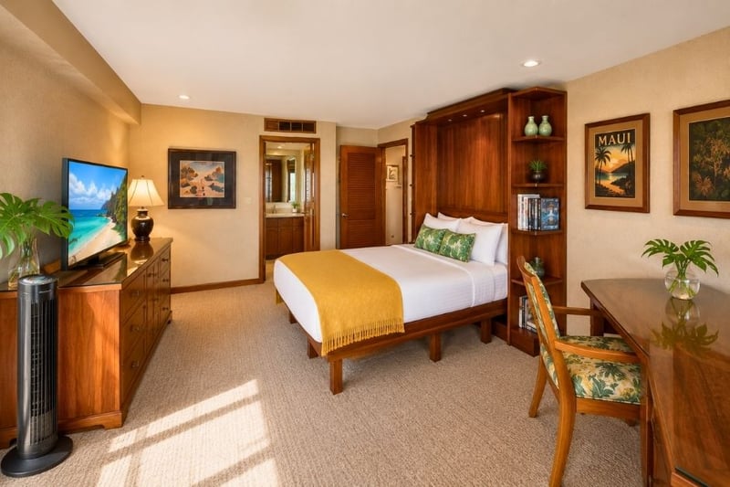 Guest bedroom includes a Smart TV and plenty of storage for longer stays.