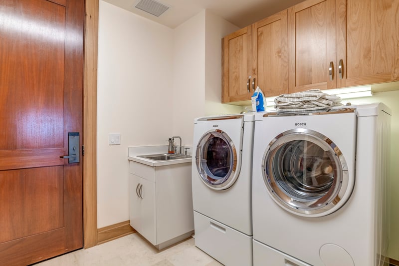 Designed for convenience, our washer, dryer, and spacious utility area help you travel light and stay spotless