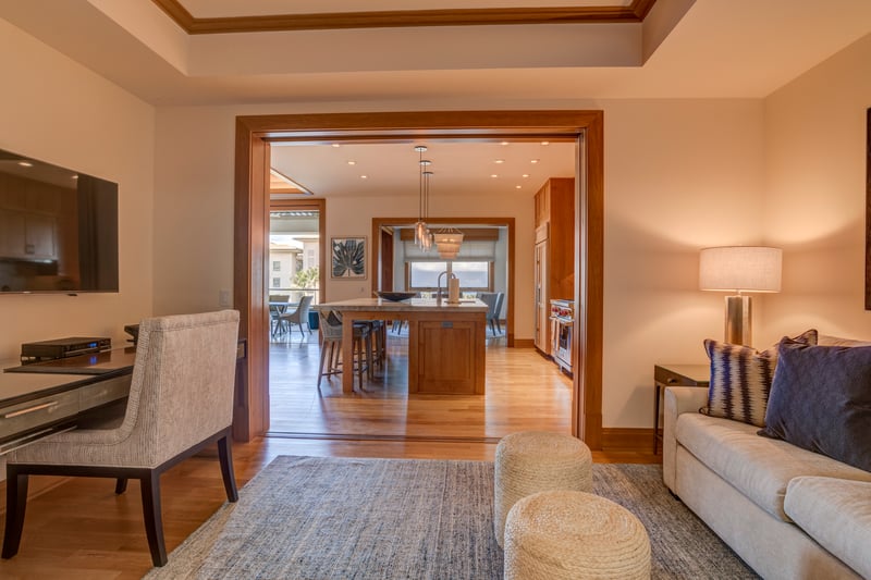 Step through the door into a hallway of warmth and light, where coastal textures, modern art, and ocean views await  MON-6401