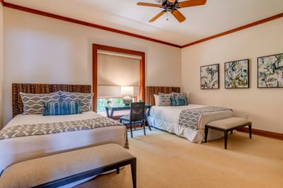 A palette of soft neutrals and deep blues creates a tranquil retreat designed for both elegance and ease