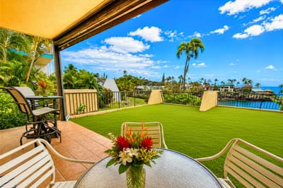Enjoy peaceful mornings surrounded by tropical landscaping and refreshing ocean breezes