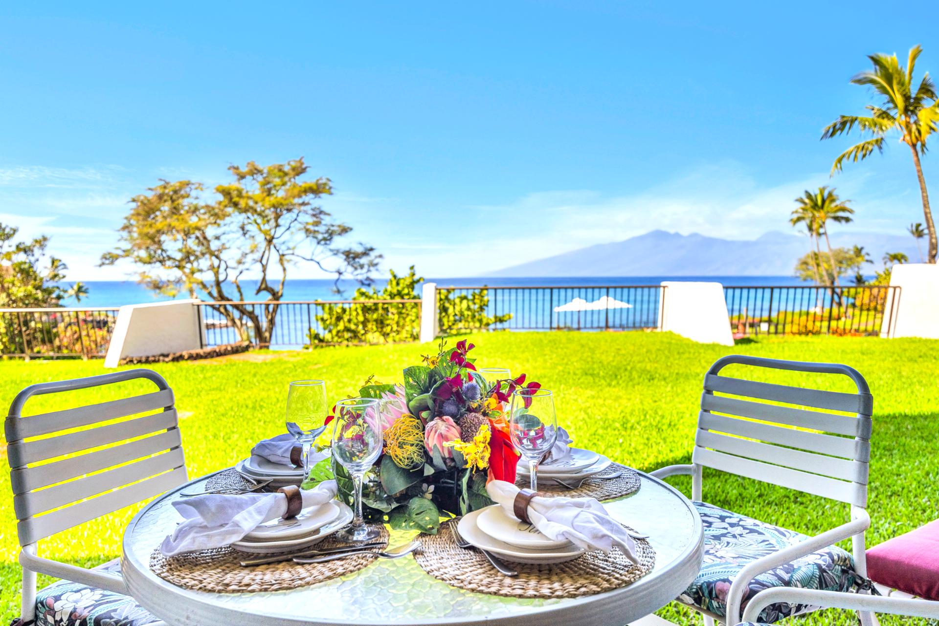 Set the table outdoors and enjoy island breezes and stunning ocean views NAP-B42