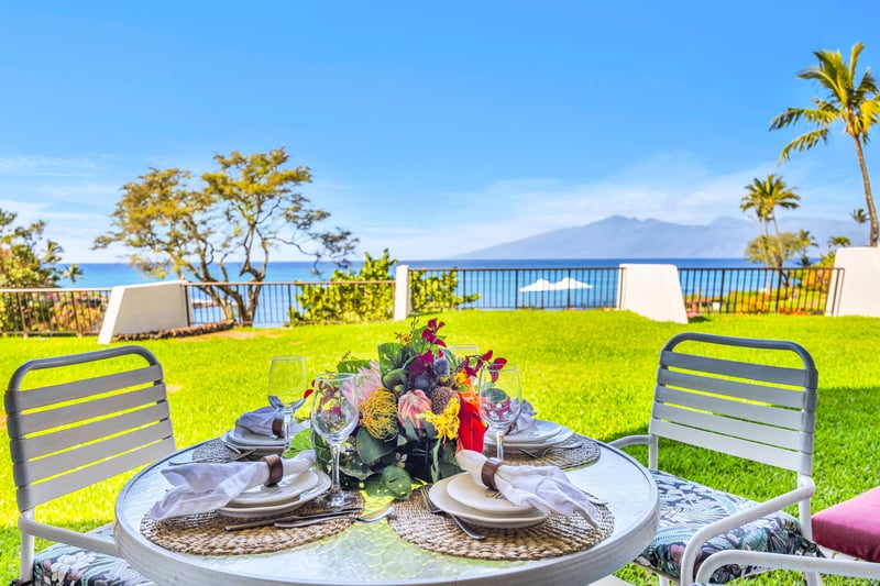 Set the table outdoors and enjoy island breezes and stunning ocean views NAP-B42