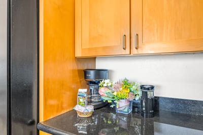 A bright kitchen counter ready for morning coffee NAP-B42
