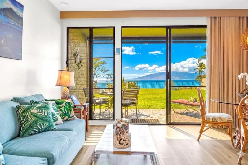 Bright living space that opens to fresh air and island calm