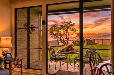 Dine outdoors with your incredible view of ocean blues and endless sunsets. NAP-B42