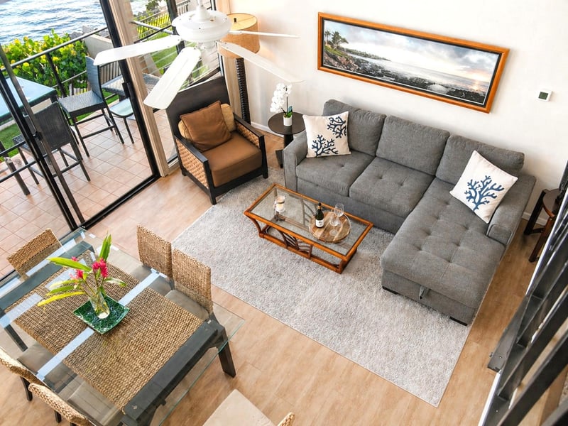 The light filled living space is the perfect place to relax after a day exploring Maui NAP-C19