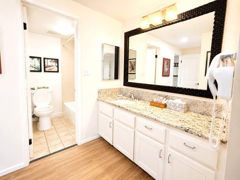 The primary bath features a dual sink vanity for added convenience NAP-C19