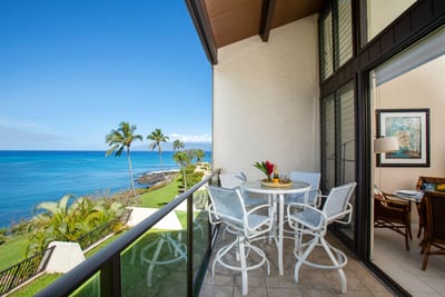 Your lanai retreat awaits: a perfect perch for morning coffee, ocean breezes, and uninterrupted views of Mauis rugged coast