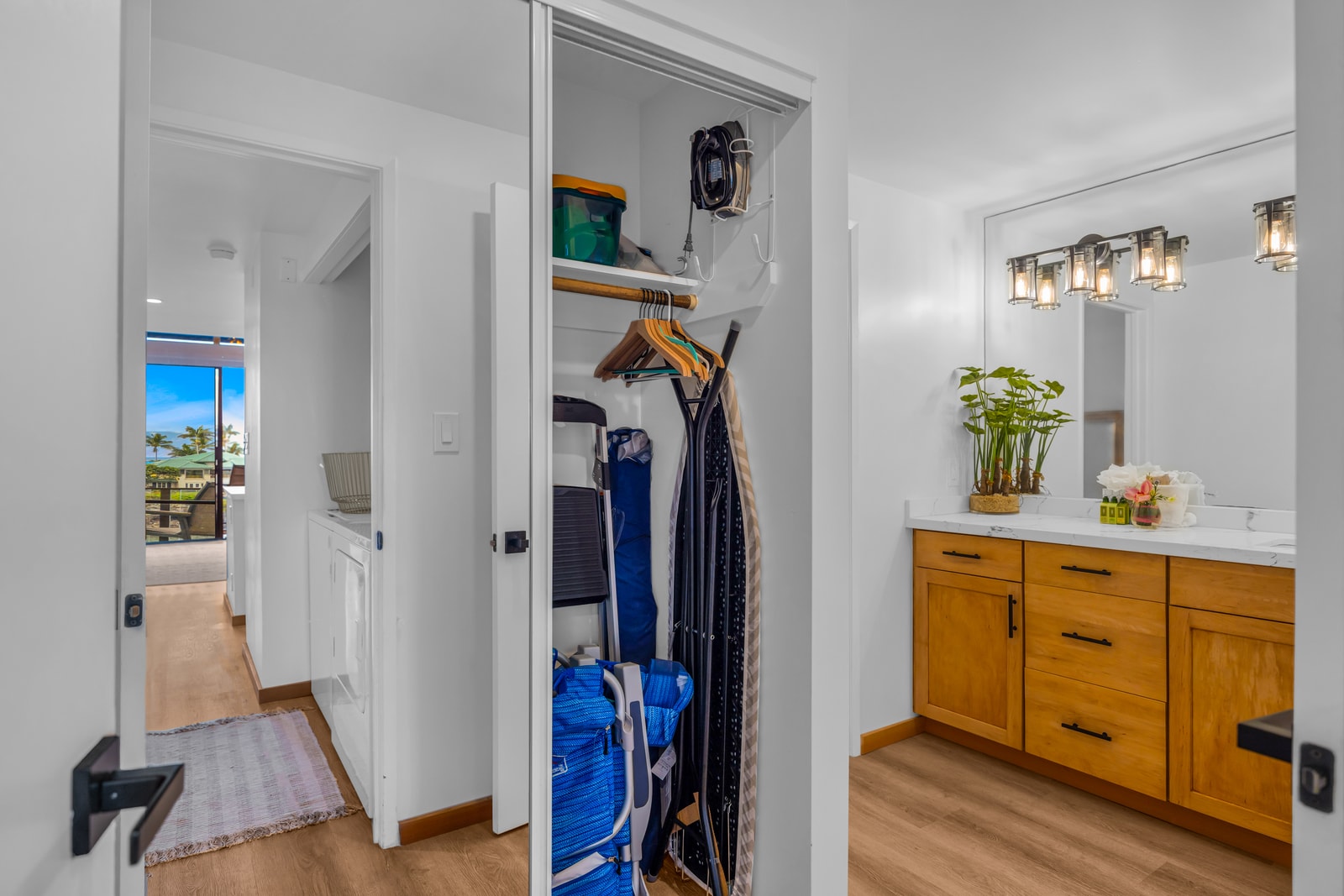 A wider bath view shows practical storage and a polished vanity, giving you space for toiletries and daily routines. NAP-C32