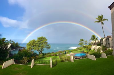 Witness rainbows rise over turquoise waters—your lanai offers front-row seats to Maui’s daily magic