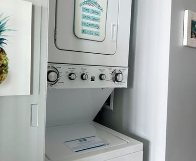 In-unit washer and dryer add everyday convenience to your beachfront stay.