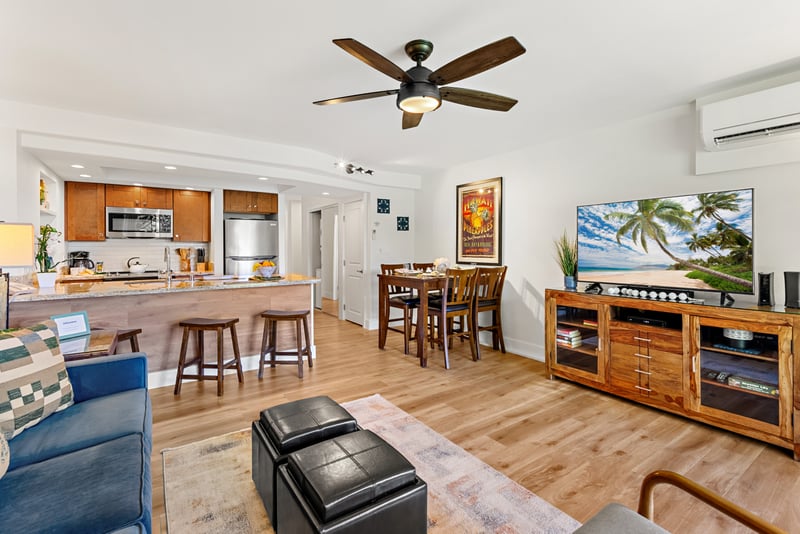 Settle into your living room with flat screen TV and garden views, perfect for movie nights or quiet mornings with coffee. PKD-104