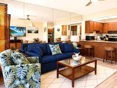 Kick back with your favorite movie or simply enjoy the peaceful resort atmosphere from the comfort of the living room