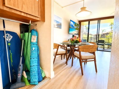 Everything you need for the beach is right in the utility closet, ready to go for your Maui adventures